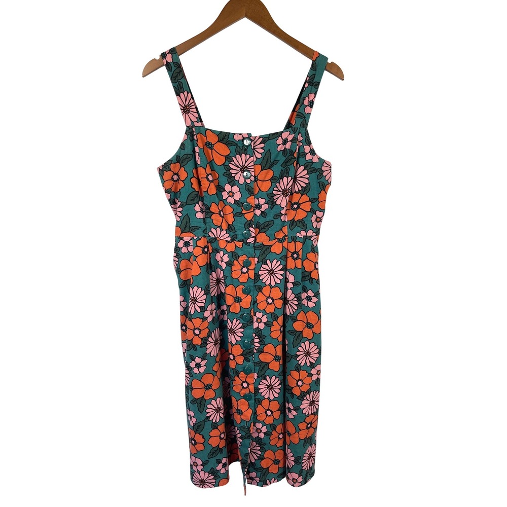 ModCloth Princess Highway Floral Button Dress 12 Daisy Pockets Mod Indie Boho